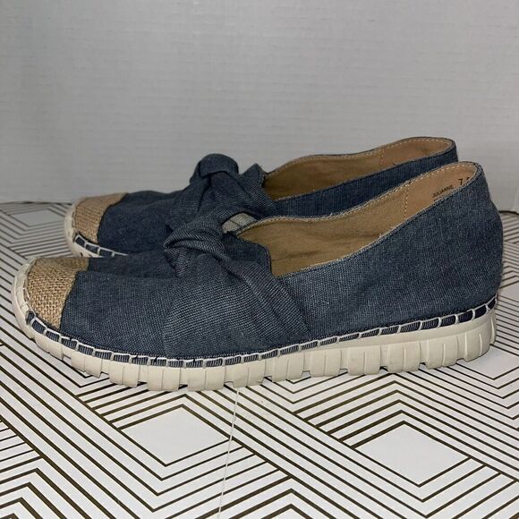Yellow box Julianne Slip On Sneaker Wmns Sz 7.5 Denim Twist Burlap Thick Soles - Picture 4 of 9